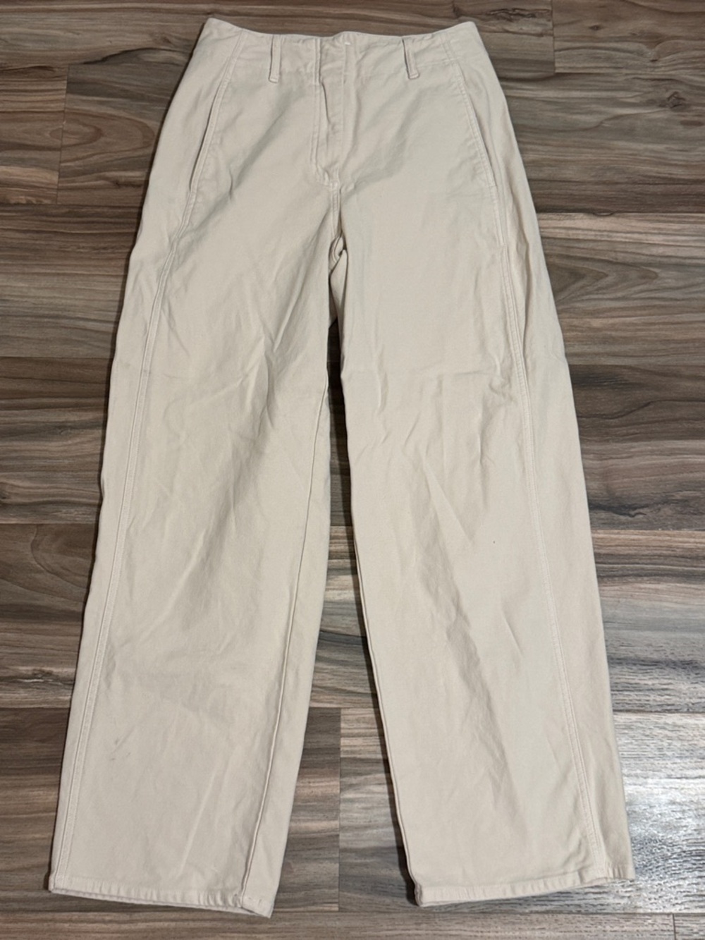 Aritzia Wilfred Free Ascendant Pants Light Birch Cream Women Sz 4 Wide Leg